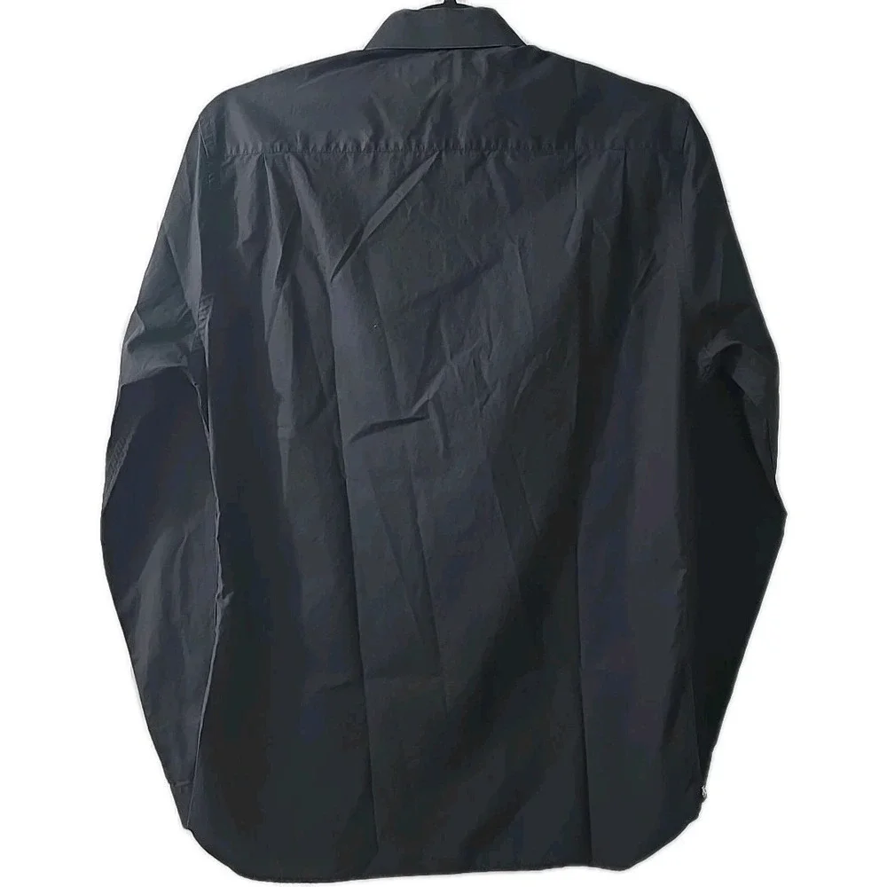 The Kooples Men's Fitted‎ Black Long Sleeve Button Up Dress Shirt Size Medium
